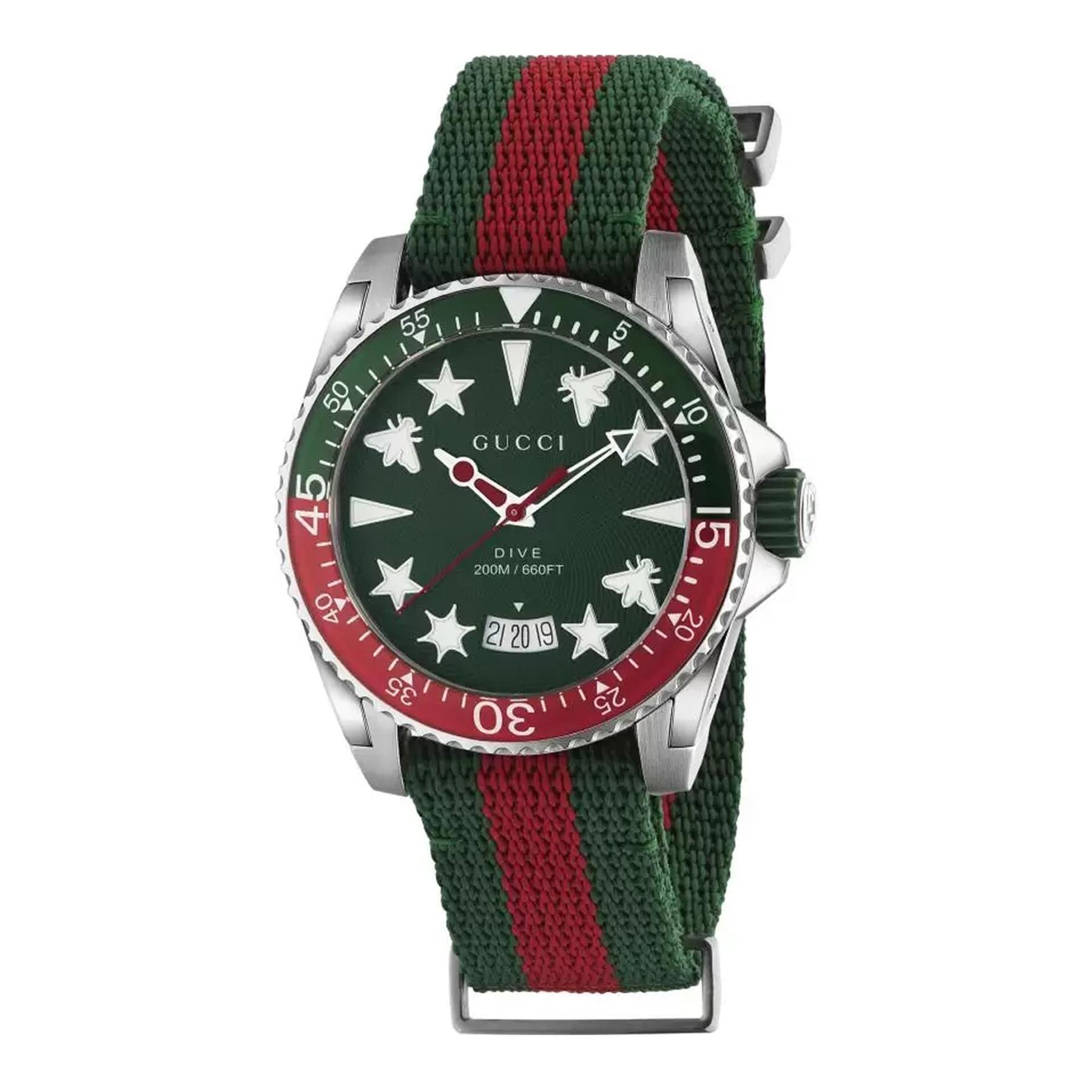 Gucci YA136339 Dive Quartz Green Dial Men's Watch - Watch Home™