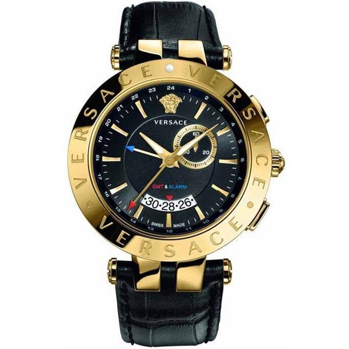 Versace 29G70D009S009 V-Race GMT Black Dial Men's Watch