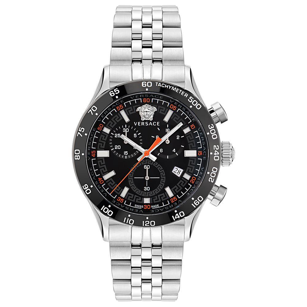 Versace VE2U00322 Hellenyium Silver Chronograph Men's Watch - Watch Home™