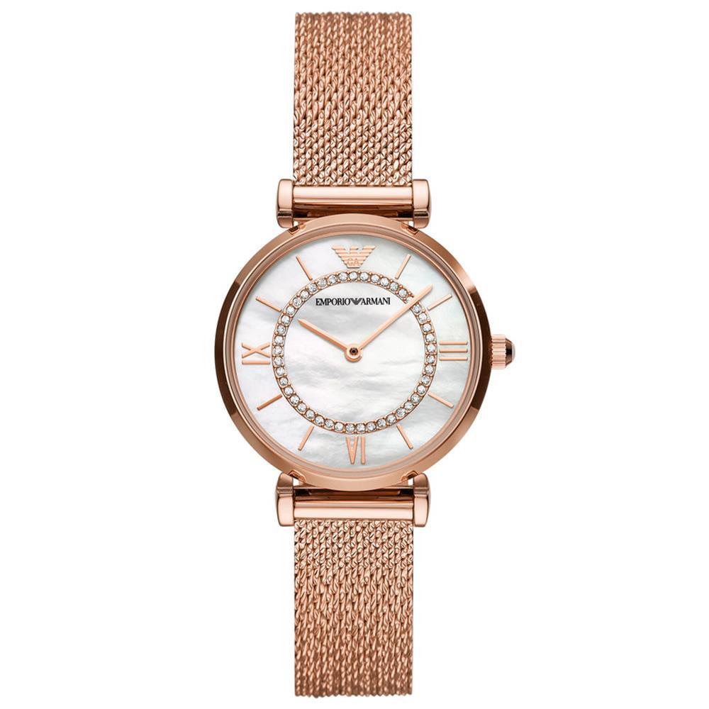 Emporio Armani AR11320 Two-Hand Rose Gold Stainless Steel Women's Watch - Watch Home™