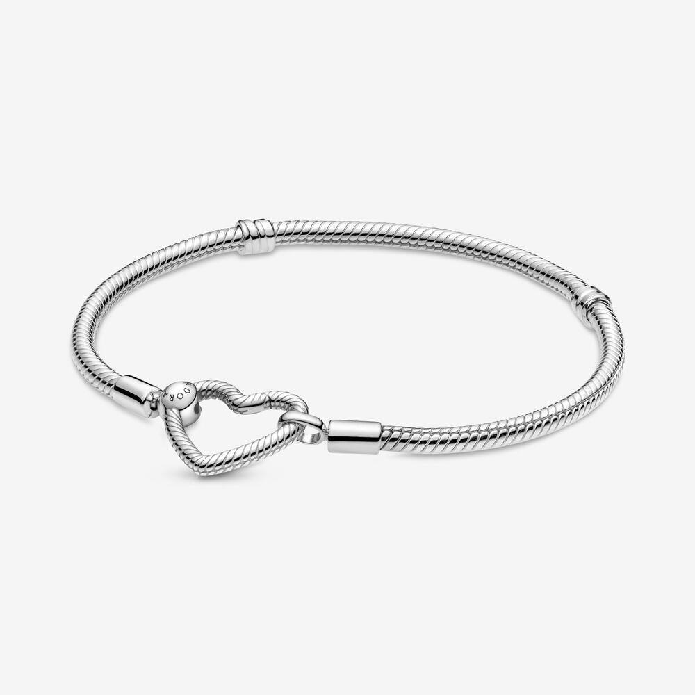 Pandora 599539C00-18 Moments Heart Closure Snake Chain Bracelet - Watch Home™