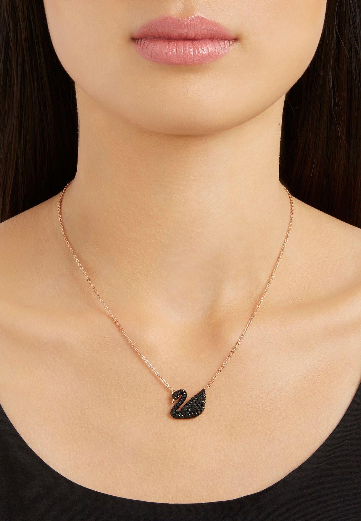 Swarovski 5204134 Necklaces Iconic Swan Rose-Black
