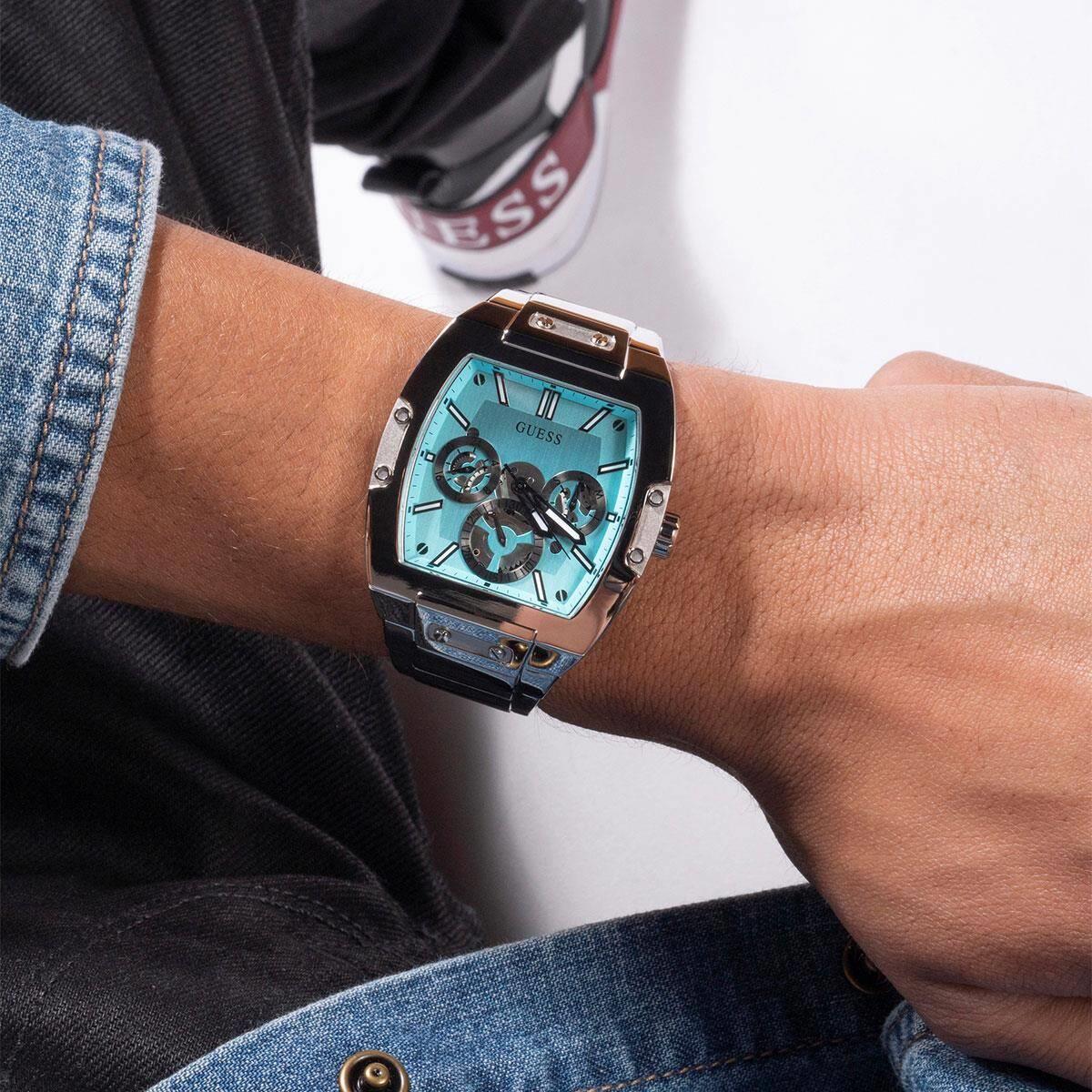 Guess Mens Silver Tone Multi-function Watch