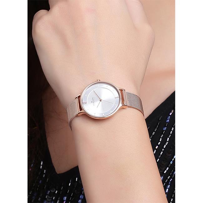 Skagen SKW2151 Silver Dial Rose Gold-Tone Women's Watch - Watch Home™