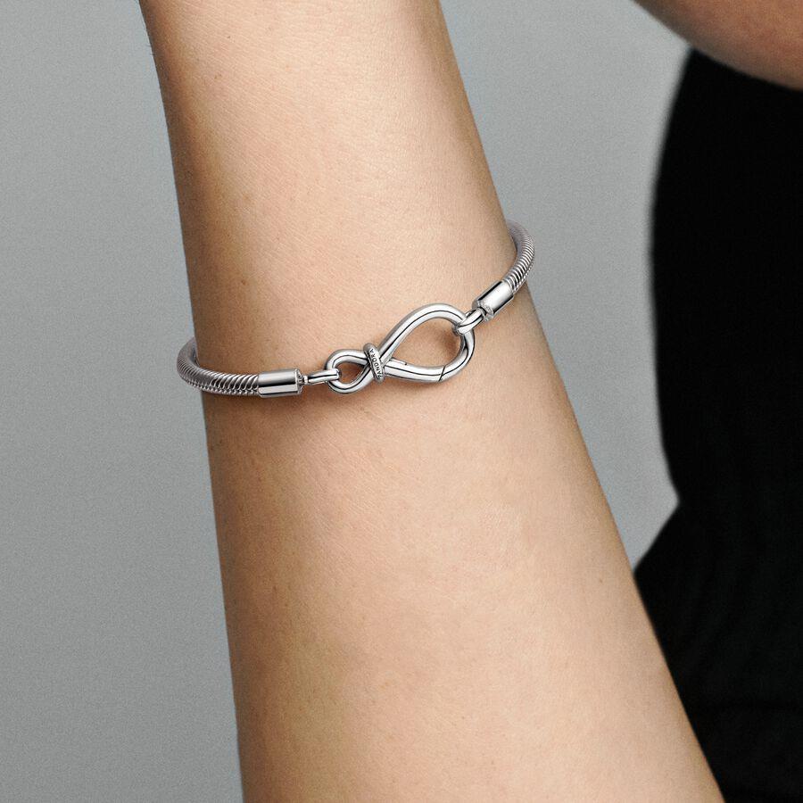 Pandora Moments Infinity Knot Snake Chain Bracelet 17 cm