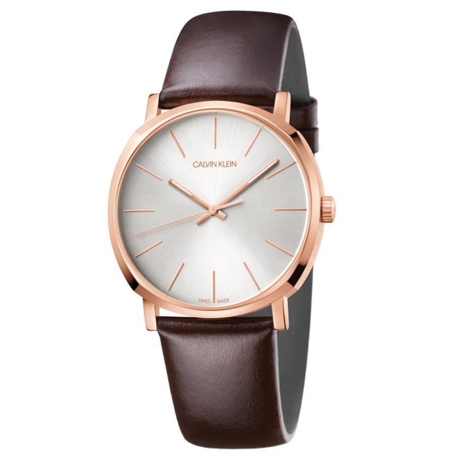 Calvin Klein K8Q316G6 Posh Quartz Silver Dial Brown Leather Men's Watch - Watch Home™