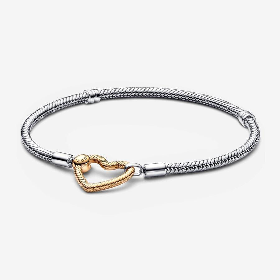 Pandora Moments Heart Closure Snake Chain Bracelet 19 cm