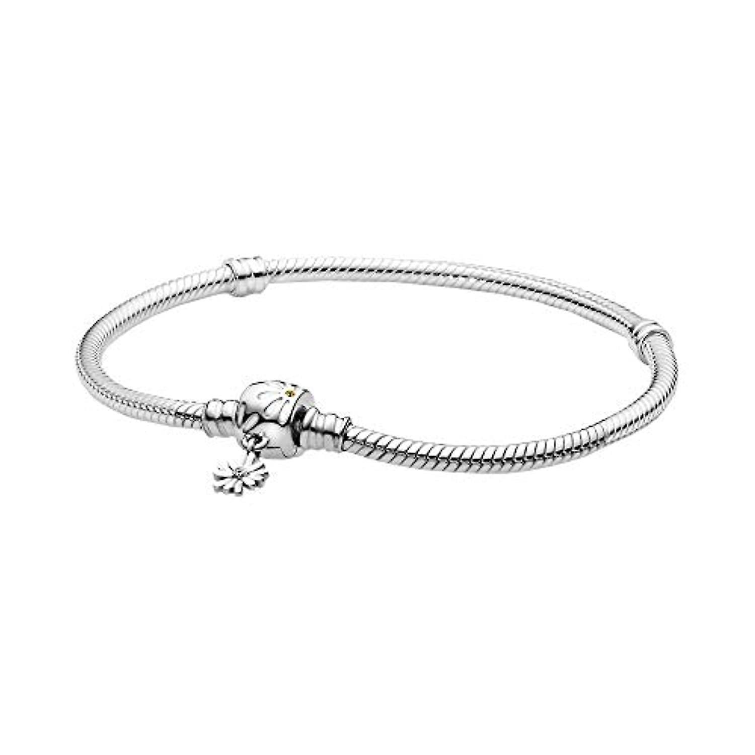 Pandora 598776C01-17 Moments Daisy Flower Clasp Snake Chain Bracelet - Watch Home™