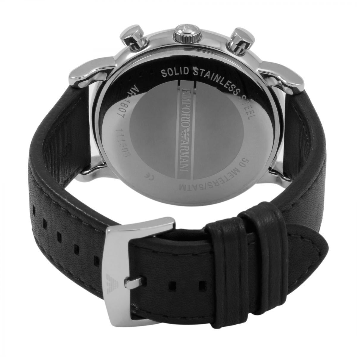 Emporio Armani AR1807 Chronograph Date Leather Strap Men's Watch