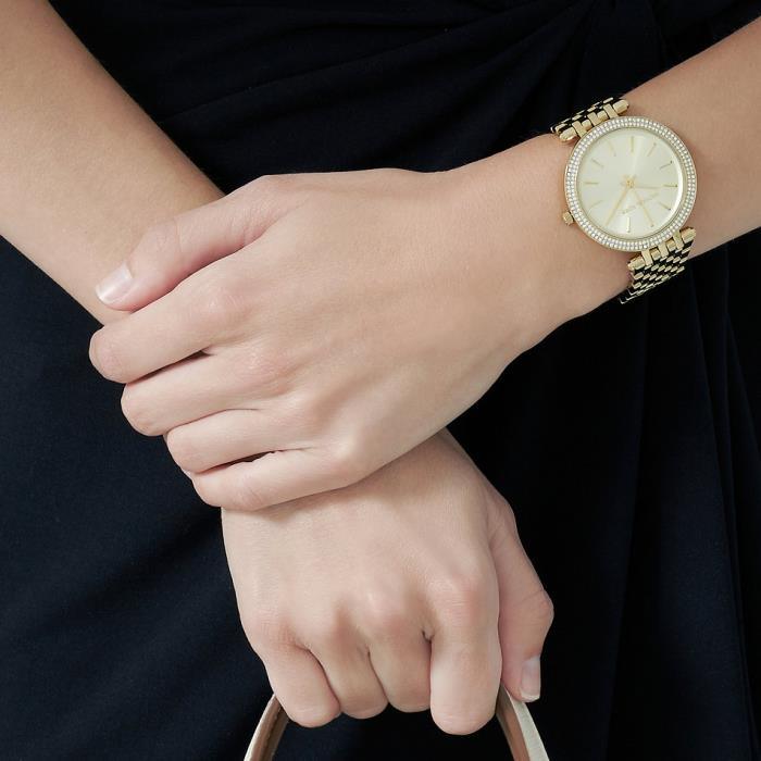 Michael Kors MK3191 Darci Glitz Gold Dial Pave Bezel Crystal Women's Watch - Watch Home™