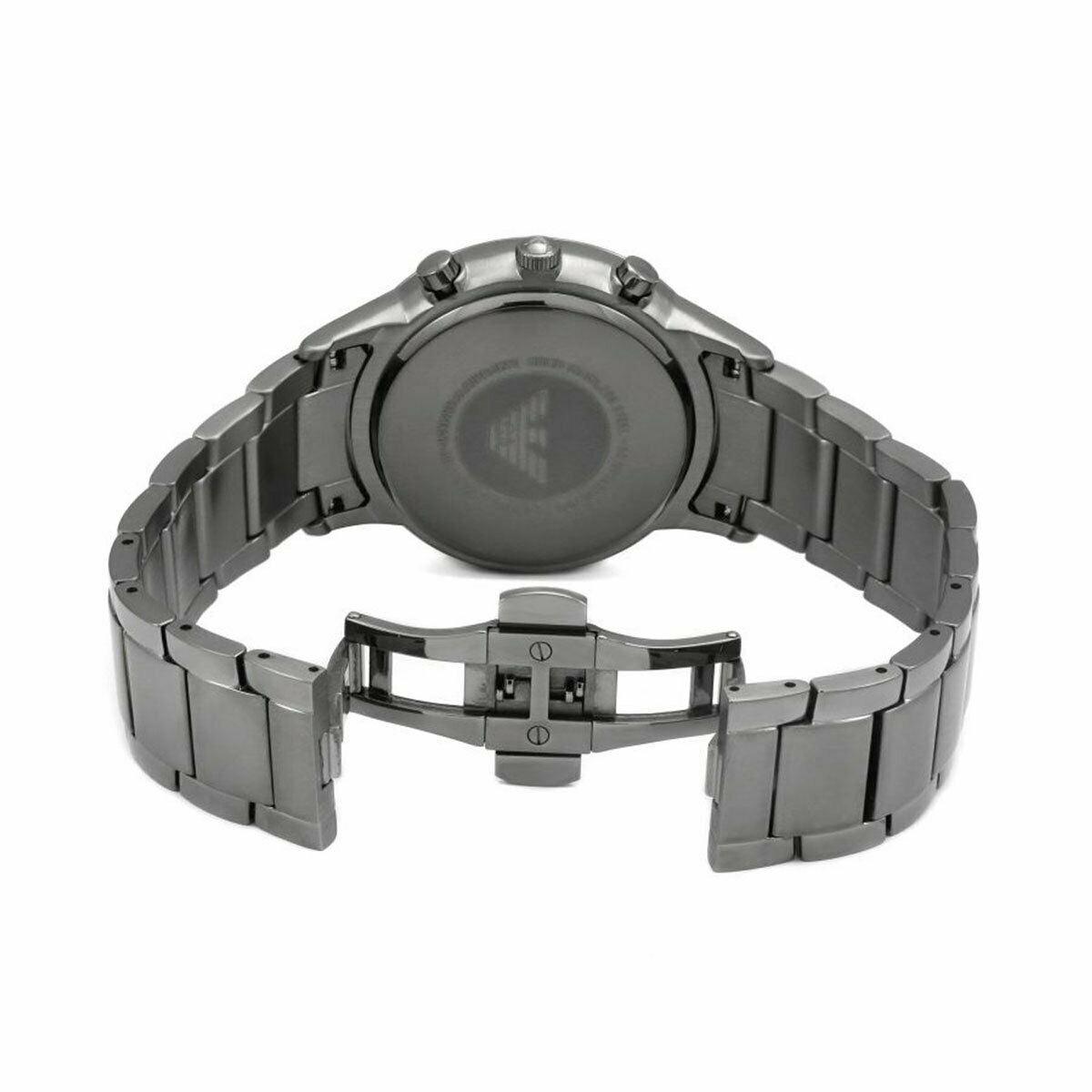 Emporio Armani AR11215 Chronograph Blue Dial Gunmetal Strap Men's Watch - Watch Home™
