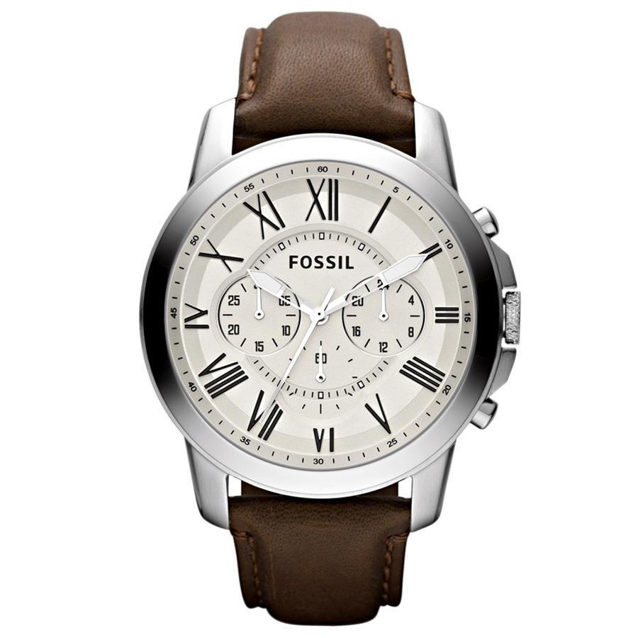 Fossil FS4735 Grant Chronograph Brown Leather Men's Watch - Watch Home™