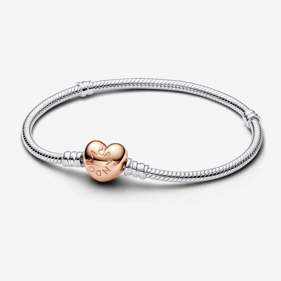 Pandora Moments Heart & Snake Chain Bracelet 23 cm
