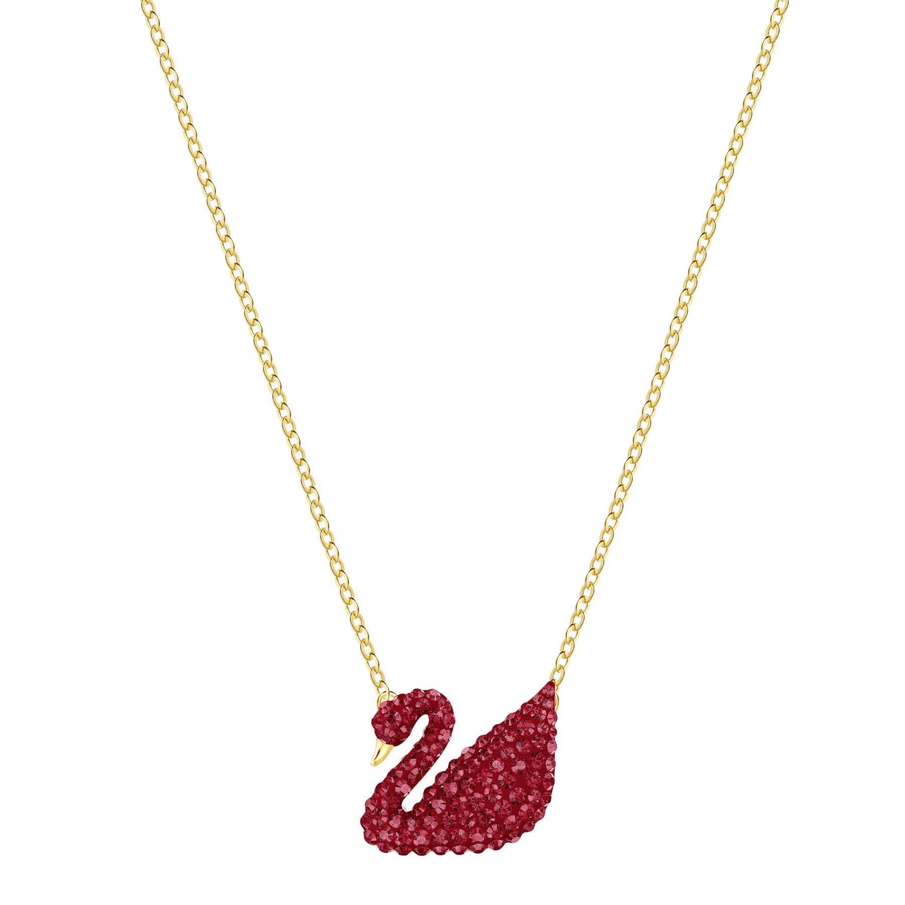 ICONIC SWAN PENDANT RED GOLD TONE PLATED