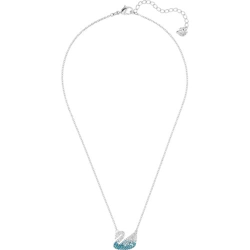 Swarovski 5512095 Crystal Iconic Swan Pendant, Blue, Rhodium Plated - Watch Home™