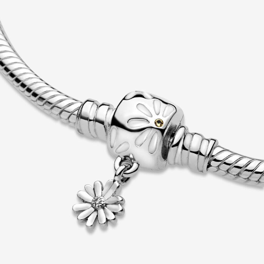 Pandora 598776C01-19 Moments Daisy Flower Clasp Snake Chain Bracelet - Watch Home™