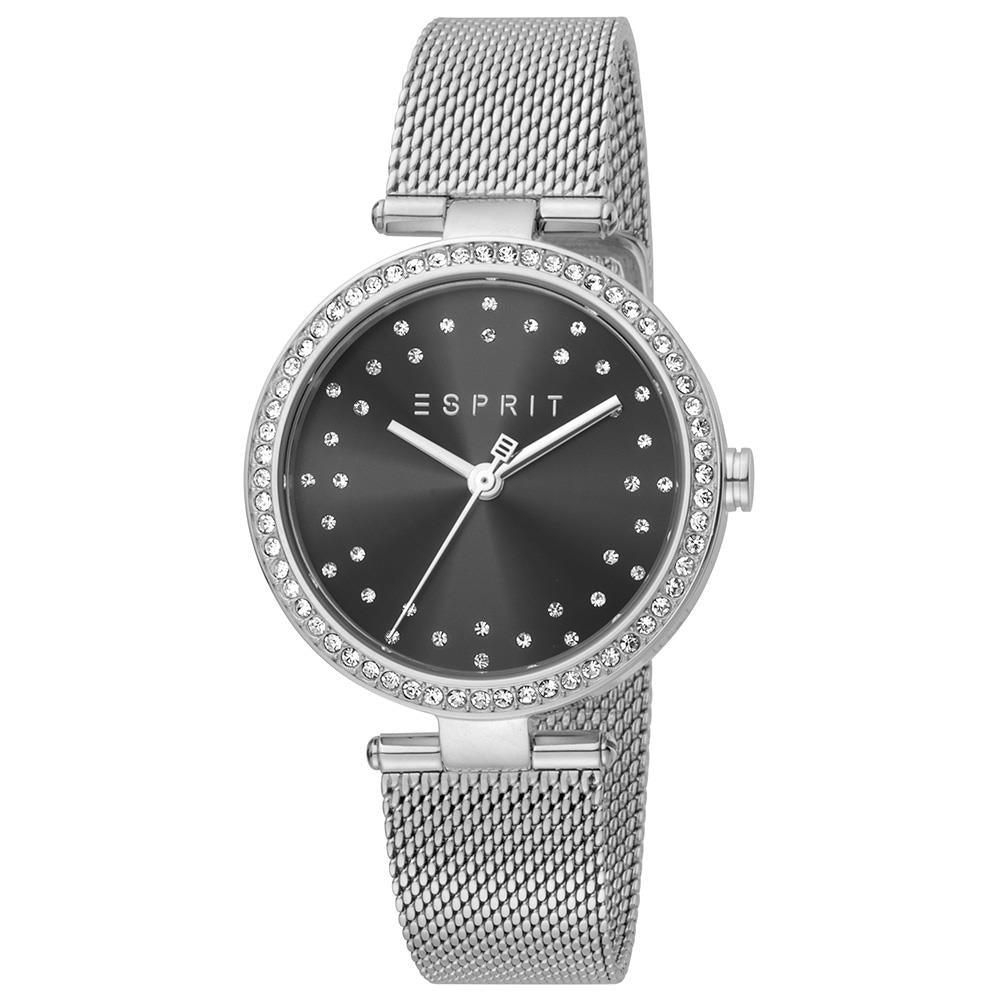 Esprit ES1L199M0045 Grey Mesh Strap Black Dial Women's Watch - Watch Home™