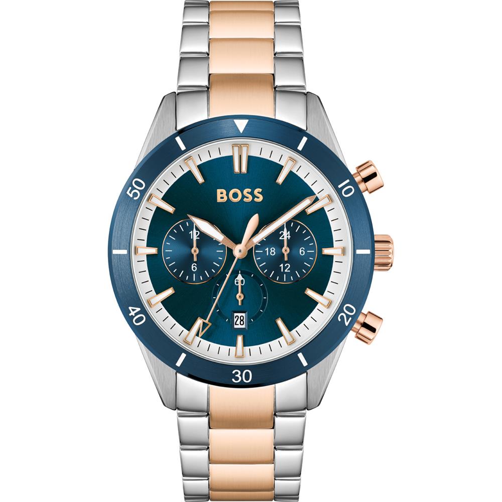 Hugo Boss 1513937 Santiago Two-Tone Steel & Blue Mens Watch