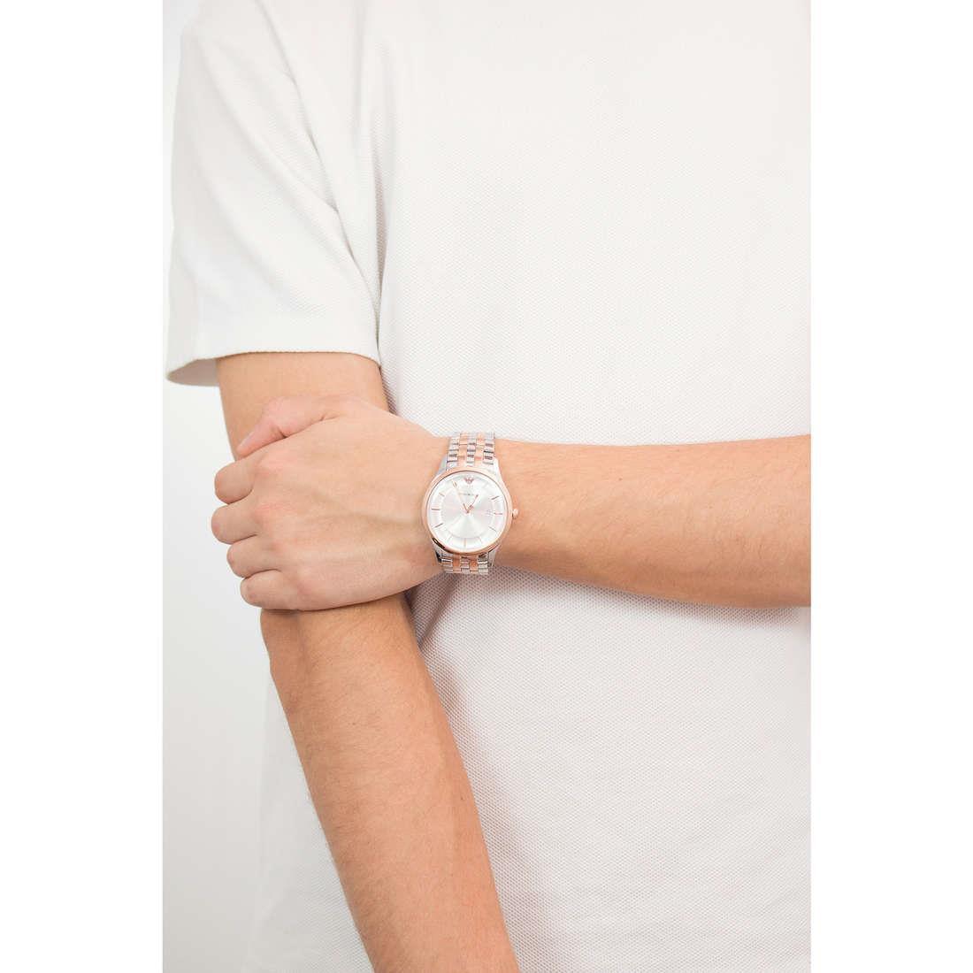 Emporio Armani AR11044 Lambda Silver Dial Men's Watch - Watch Home™