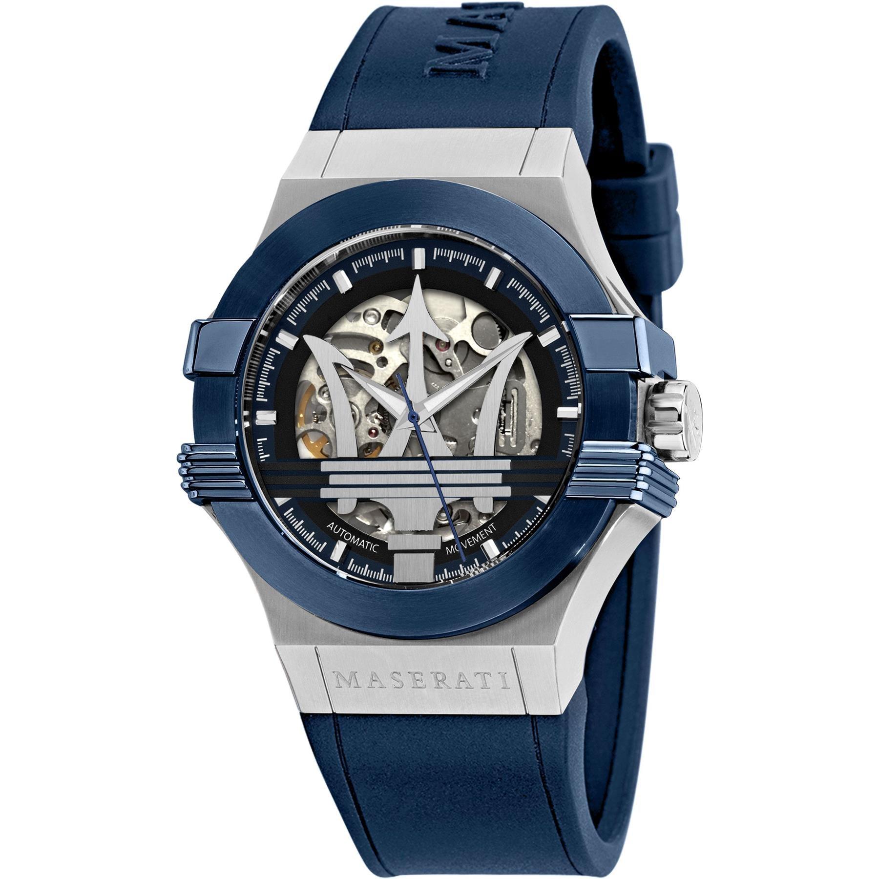 Maserati R8821108028 Potenza Automatic Black Skeleton Dial Men's Watch - Watch Home™