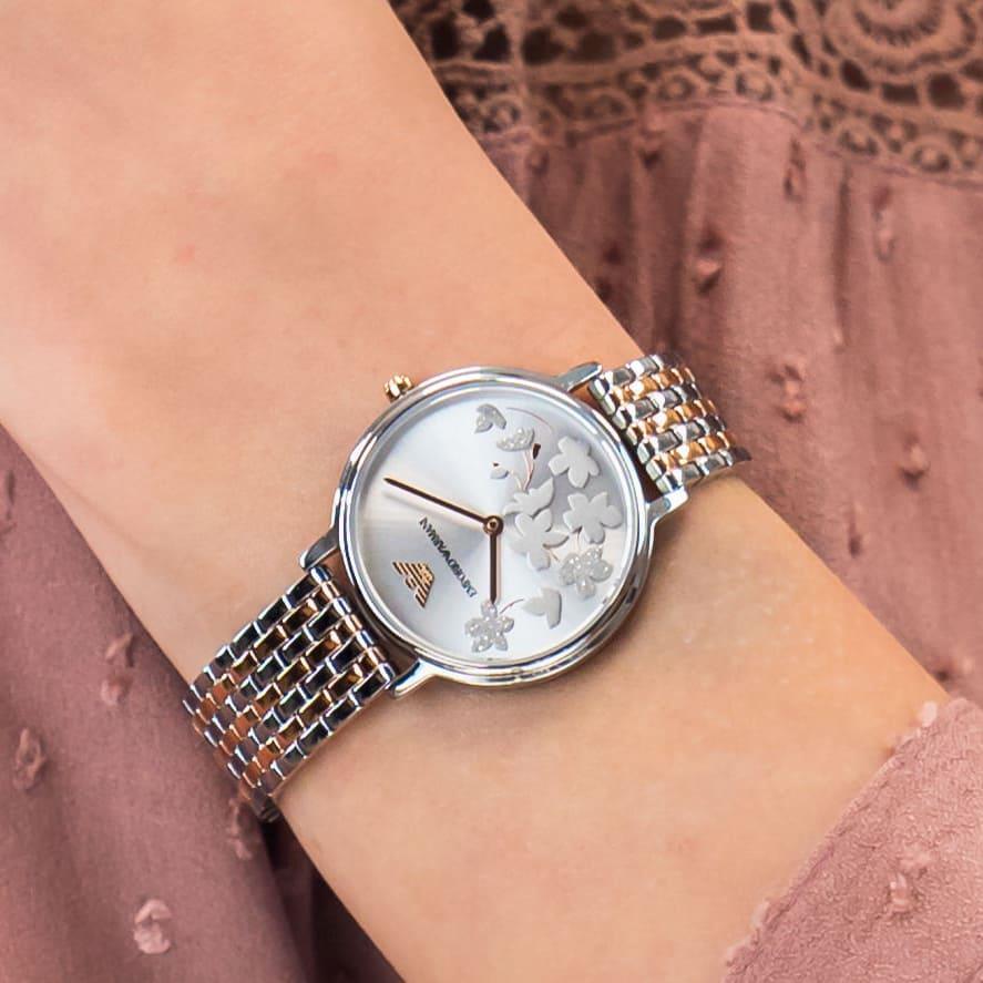 Emporio Armani AR11113 Two-Hand Two-Tone Stainless Steel Women's Watch - Watch Home™