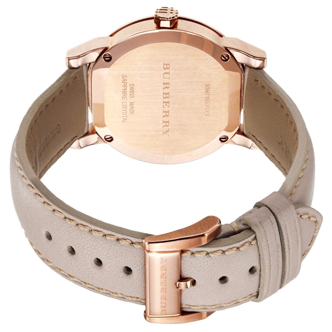Burberry BU9109 Rose Gold Tone Beige Check Dial Women's Watch - Watch Home™