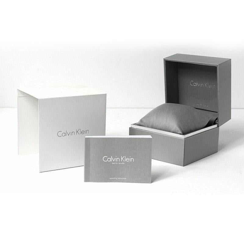 Calvin Klein K2Y2Y1CU Accent Diamonds Leather Strap Grey Women's Watch