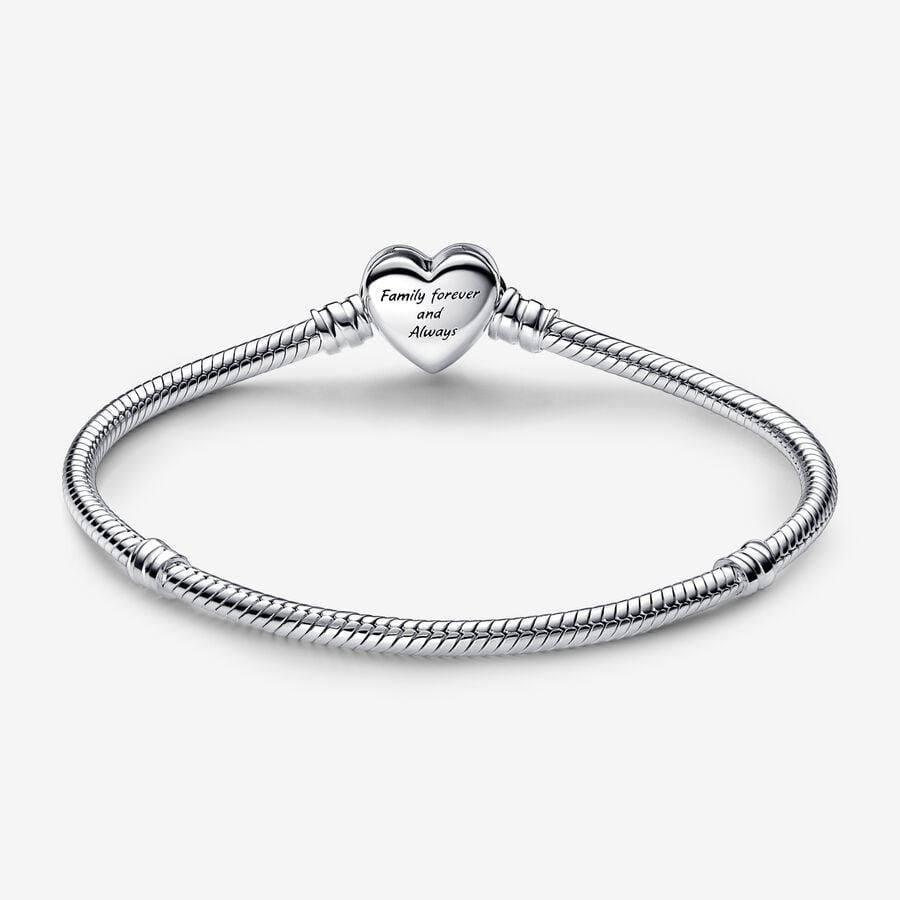 Pandora Moments Sparkling Infinity Heart Clasp Snake Chain Bracelet 19 cm