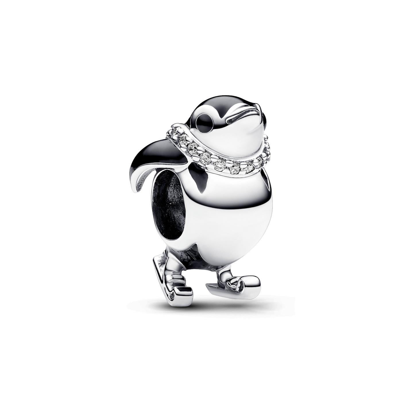 Pandora Skiing penguin sterling silver charm