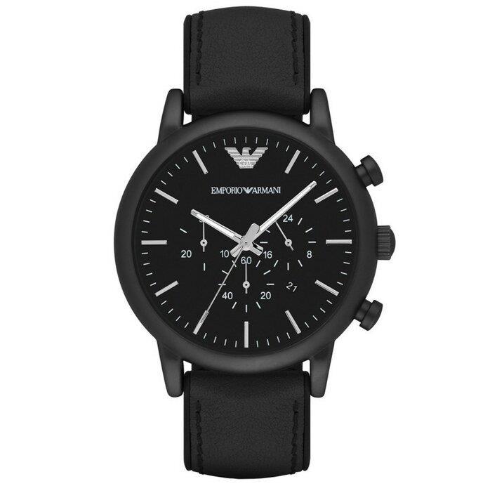 Emporio Armani AR1970 46mm Case Luigi Chronograph Black Dial Men's Watch - Watch Home™