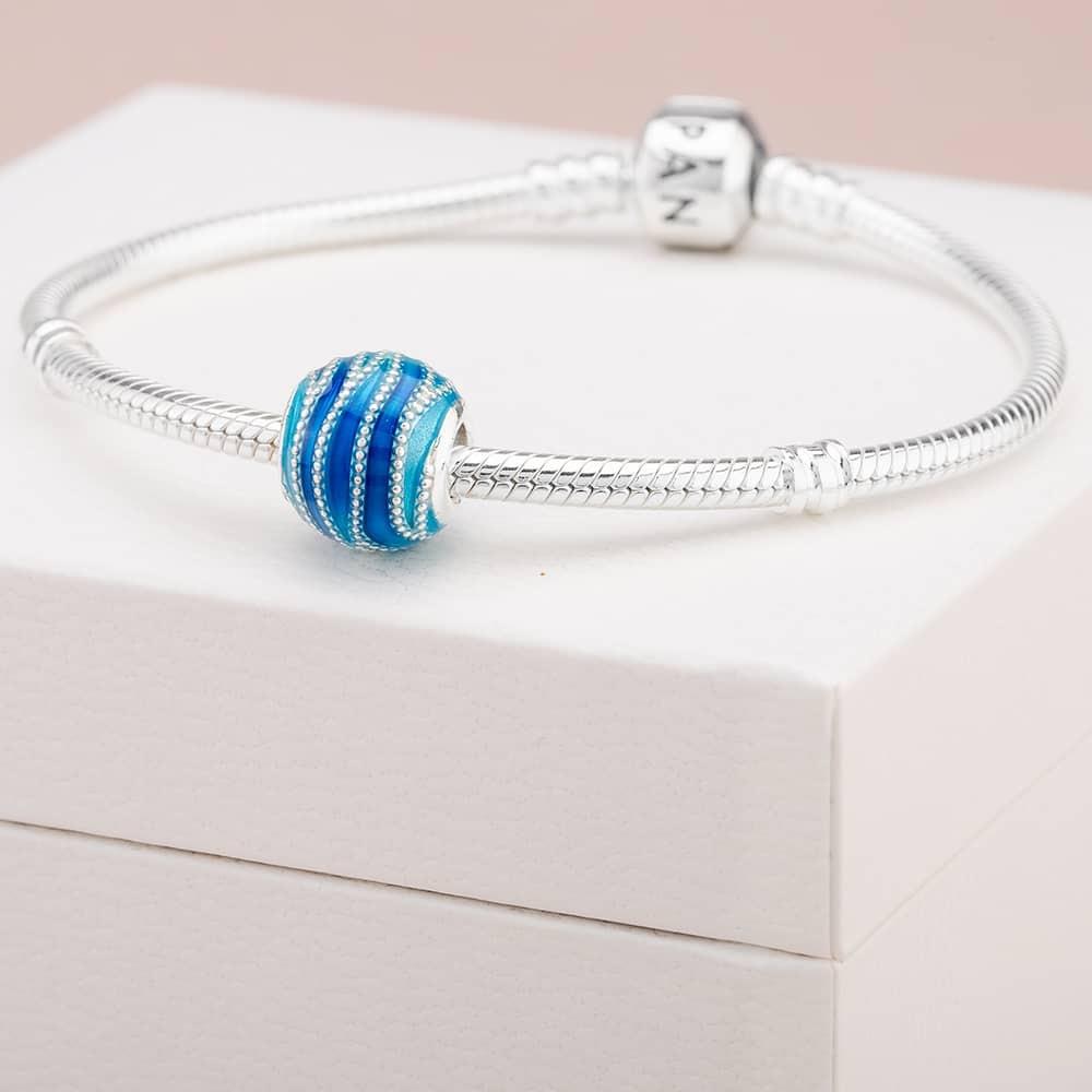 Pandora Blue Swirls Charm