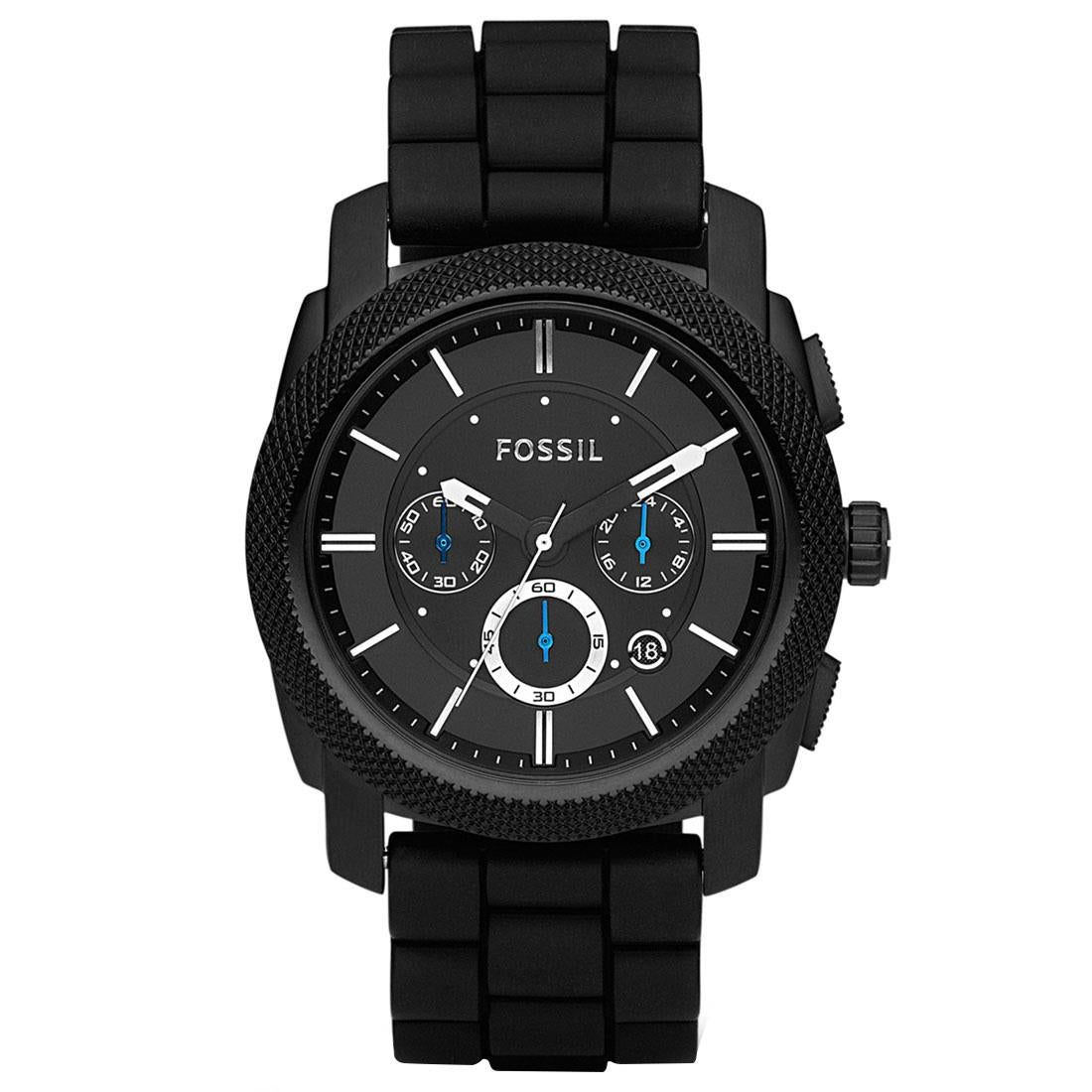 Fossil FS4487 Machine Chronograph Black Silicone Men's Watch