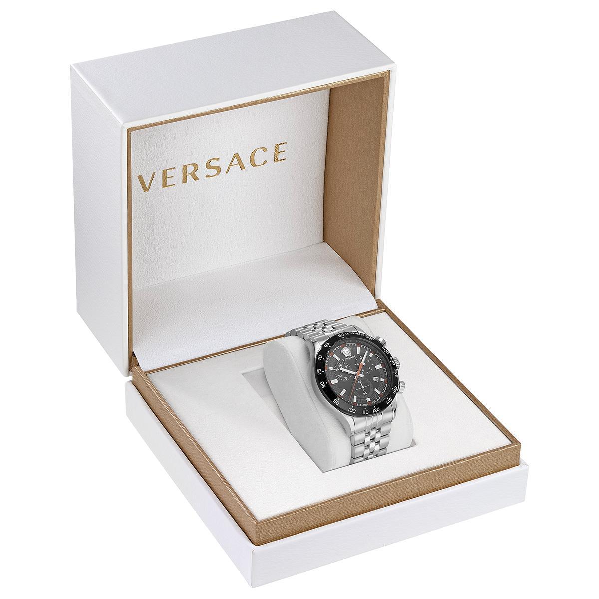 Versace VE2U00322 Hellenyium Silver Chronograph Men's Watch - Watch Home™
