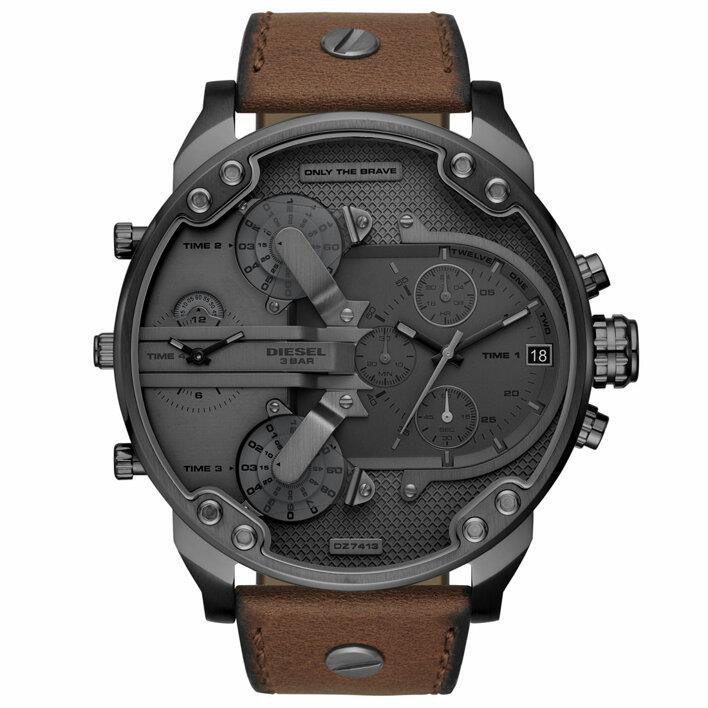 Diesel DZ7413 Mr. Daddy 2.0 Chronograph Brown Leather Men's Watch - Watch Home™