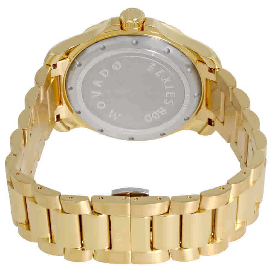 Movado 2600145 Series 800 Black Dial Yellow Gold PVD Men's Watch