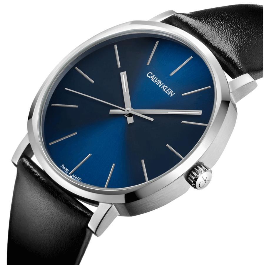 Calvin Klein K8Q311CN Posh Quartz Blue Dial Black Leather Men's Watch - Watch Home™