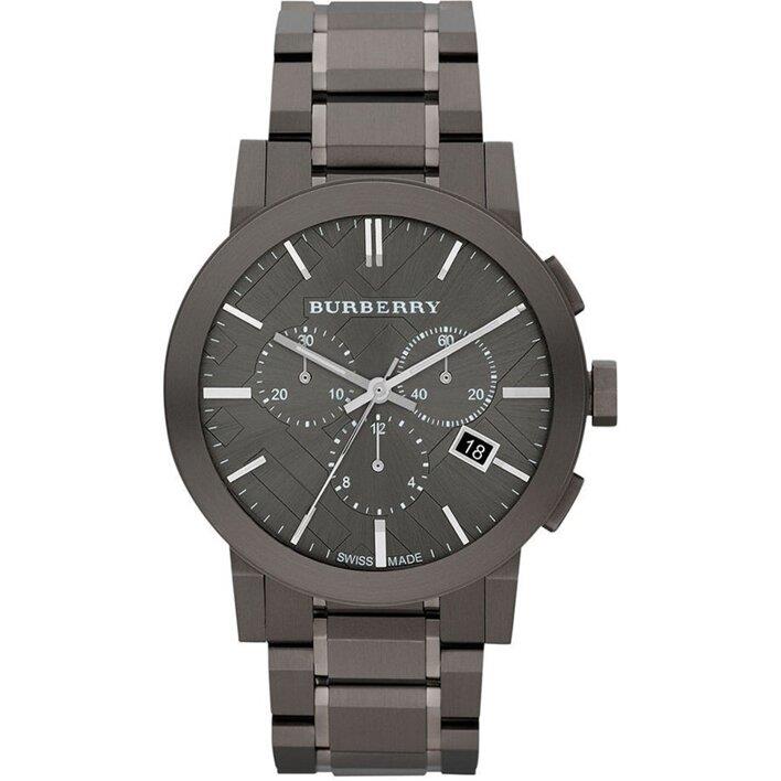 Burberry Men's BU9354 Large Check Gray Ion Plated Stainless Steel Watch