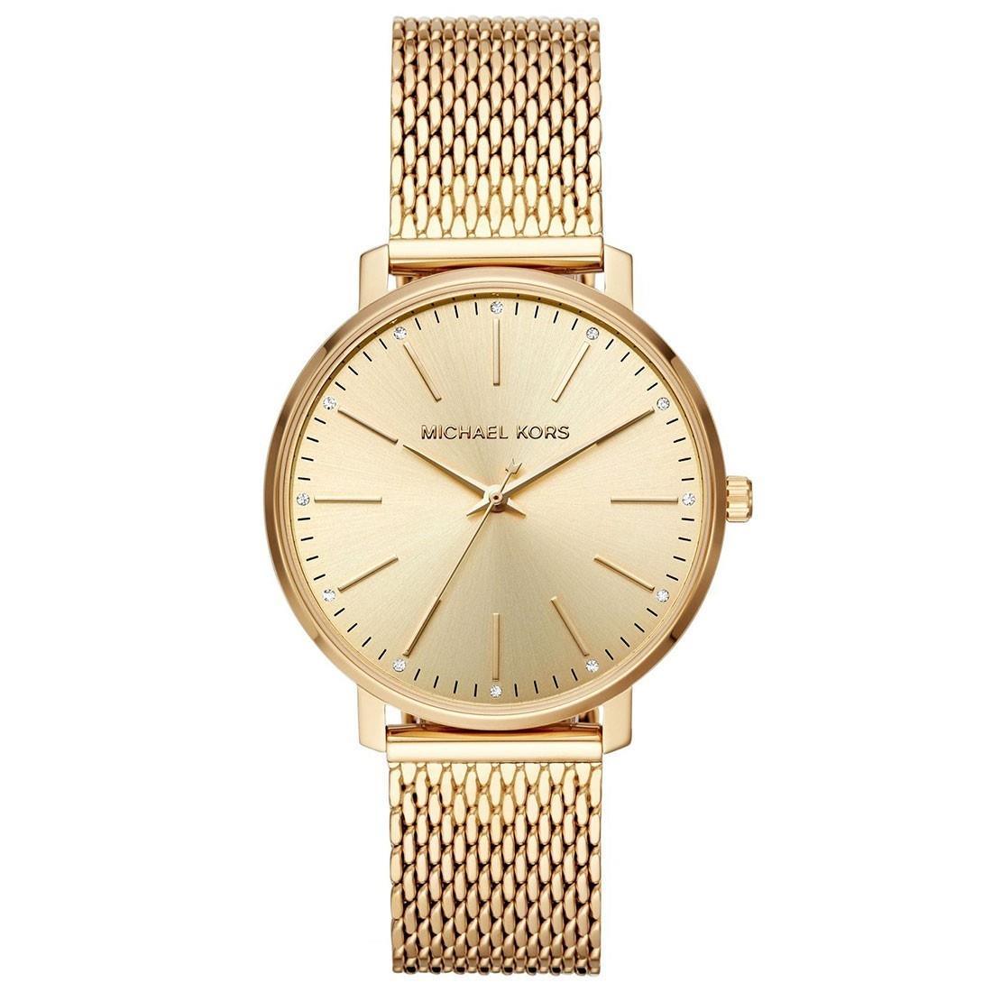 Michael Kors MK4339 Pyper Quartz Crystal Gold Dial Women's Watch - Watch Home™