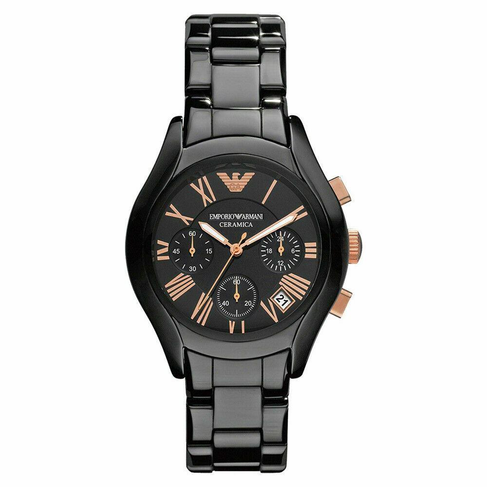 Emporio Armani AR1411 Emporio Black Ceramic Chronograph Women's Watch - Watch Home™