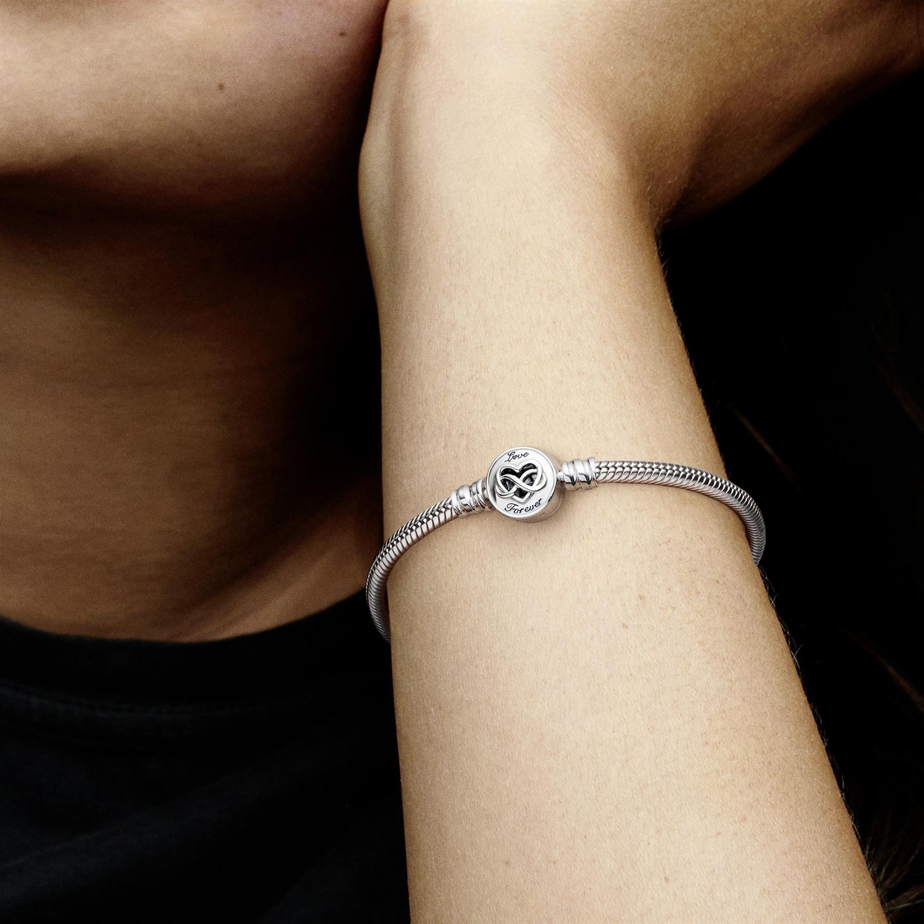 Pandora 599365C00-17 Moments Heart Infinity Clasp Snake Chain Bracelet - Watch Home™