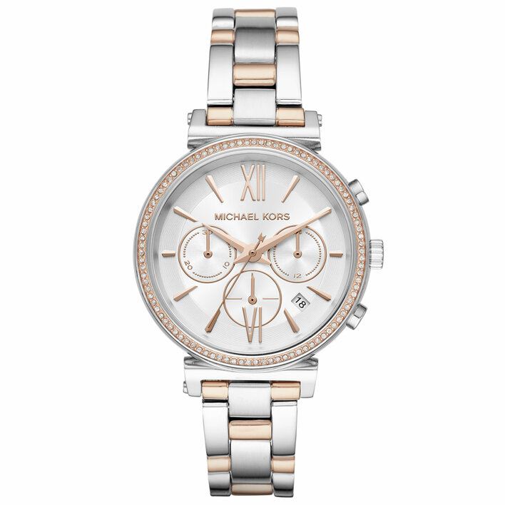 Michael Kors MK6558 Sofie Chronograph Crystal Silver Dial Ladies Watch