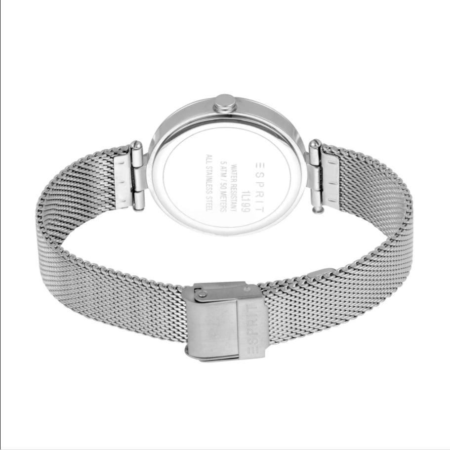 Esprit ES1L199M0045 Grey Mesh Strap Black Dial Women's Watch - Watch Home™