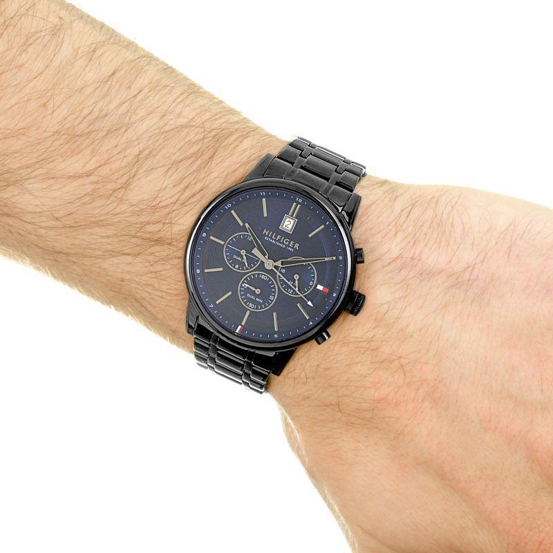 Tommy Hilfiger 1791633 Chronograph Black/Blue Men's Watch - Watch Home™