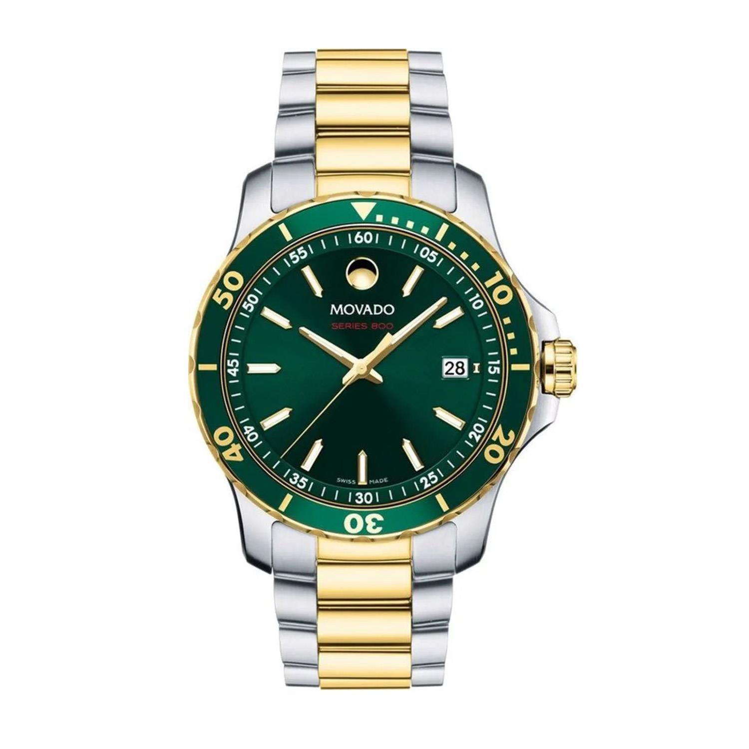Movado 2600147 800 Green Dial Two-tone Men's Watch