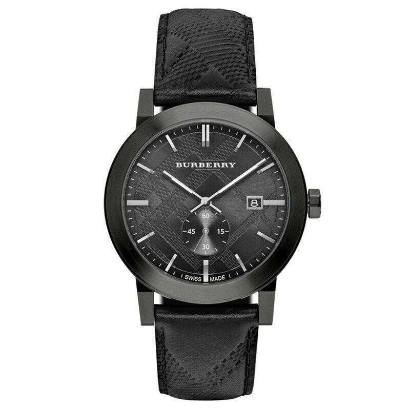 Burberry BU9906 City Black Leather Strap Men's Watch - Watch Home™