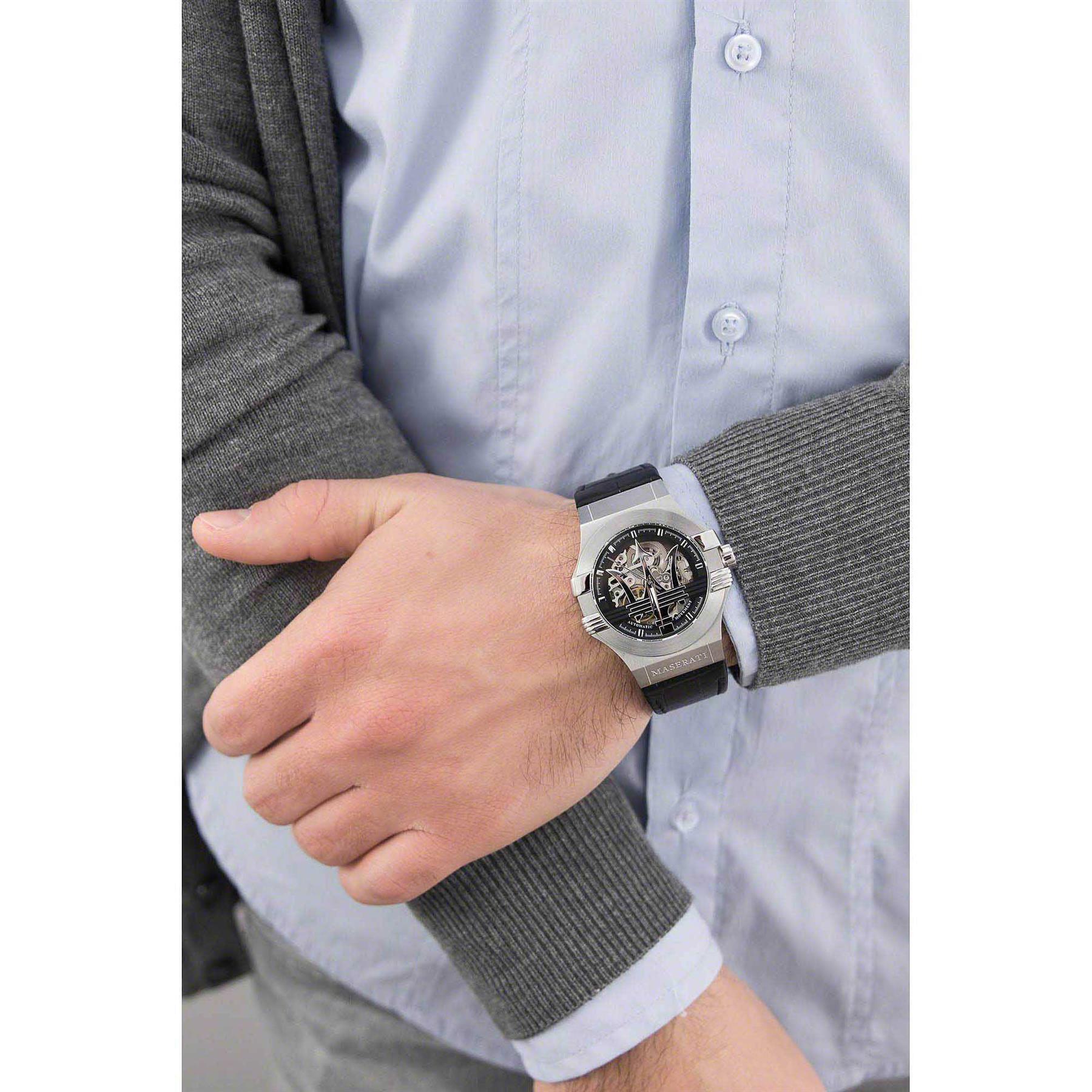 Maserati R8821108001 Potenza Automatic Black Dial Men's Watch - Watch Home™
