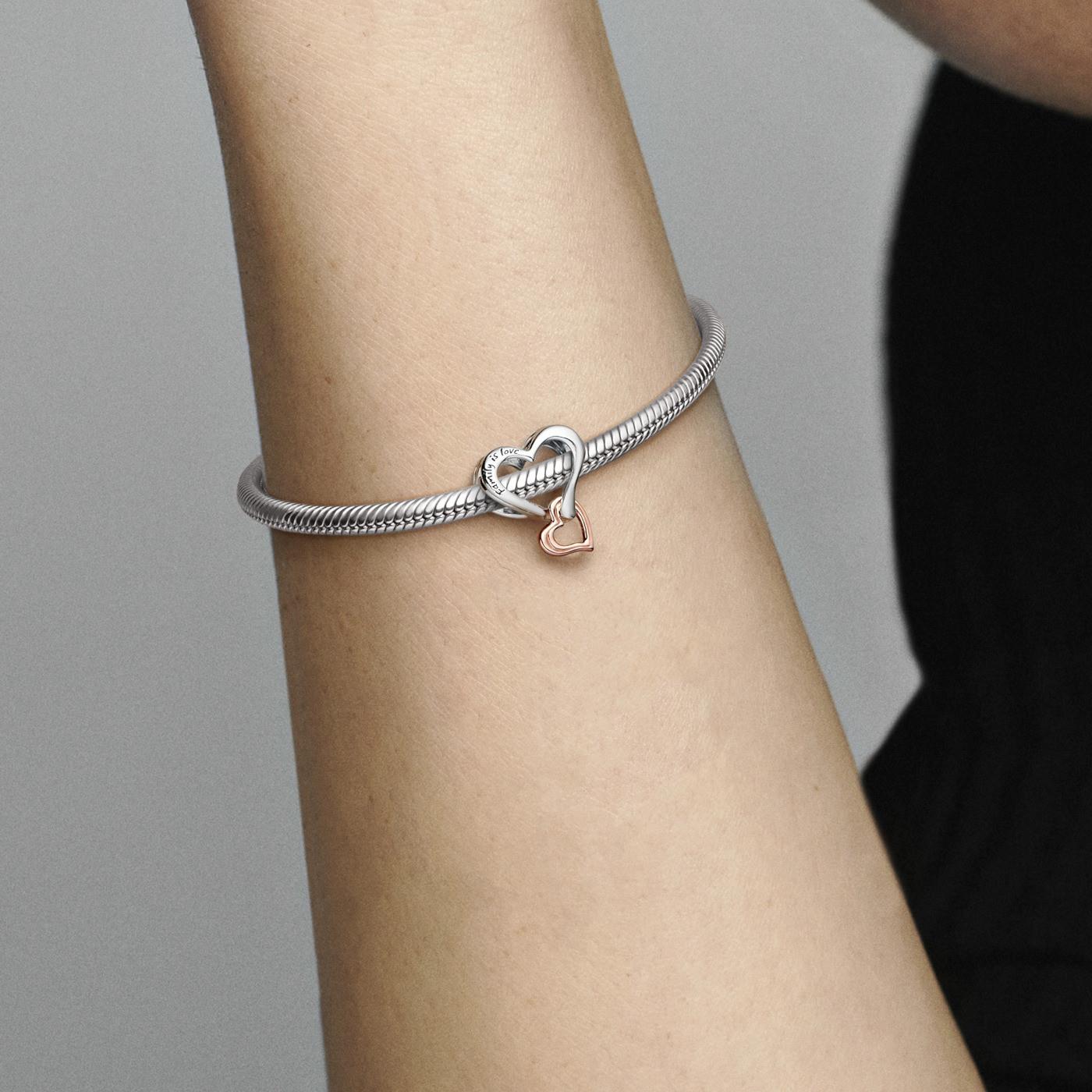 Pandora 782642C00 Charm Two Tone Open Infinity Heart Silver