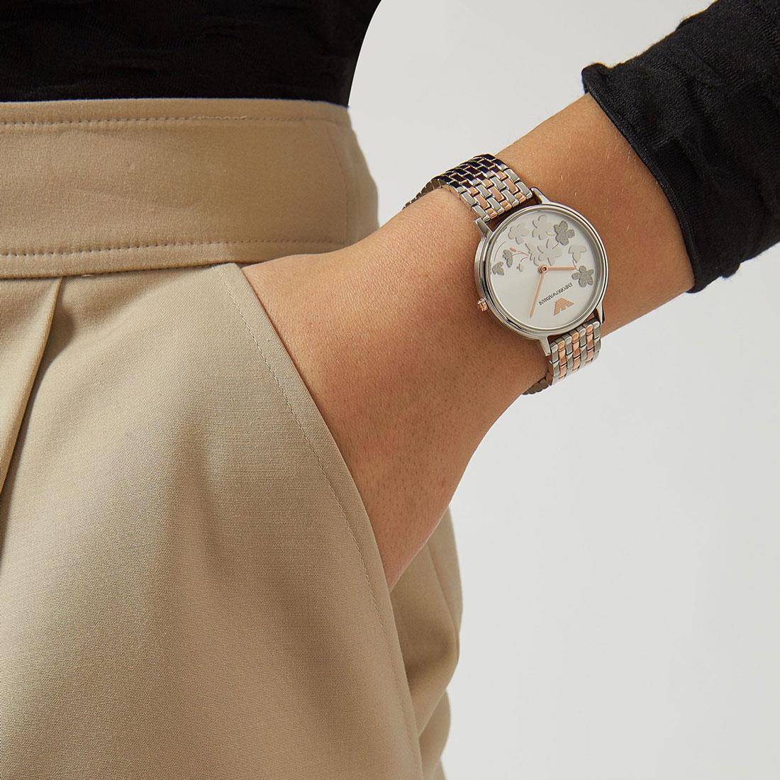 Emporio Armani AR11113 Two-Hand Two-Tone Stainless Steel Women's Watch - Watch Home™