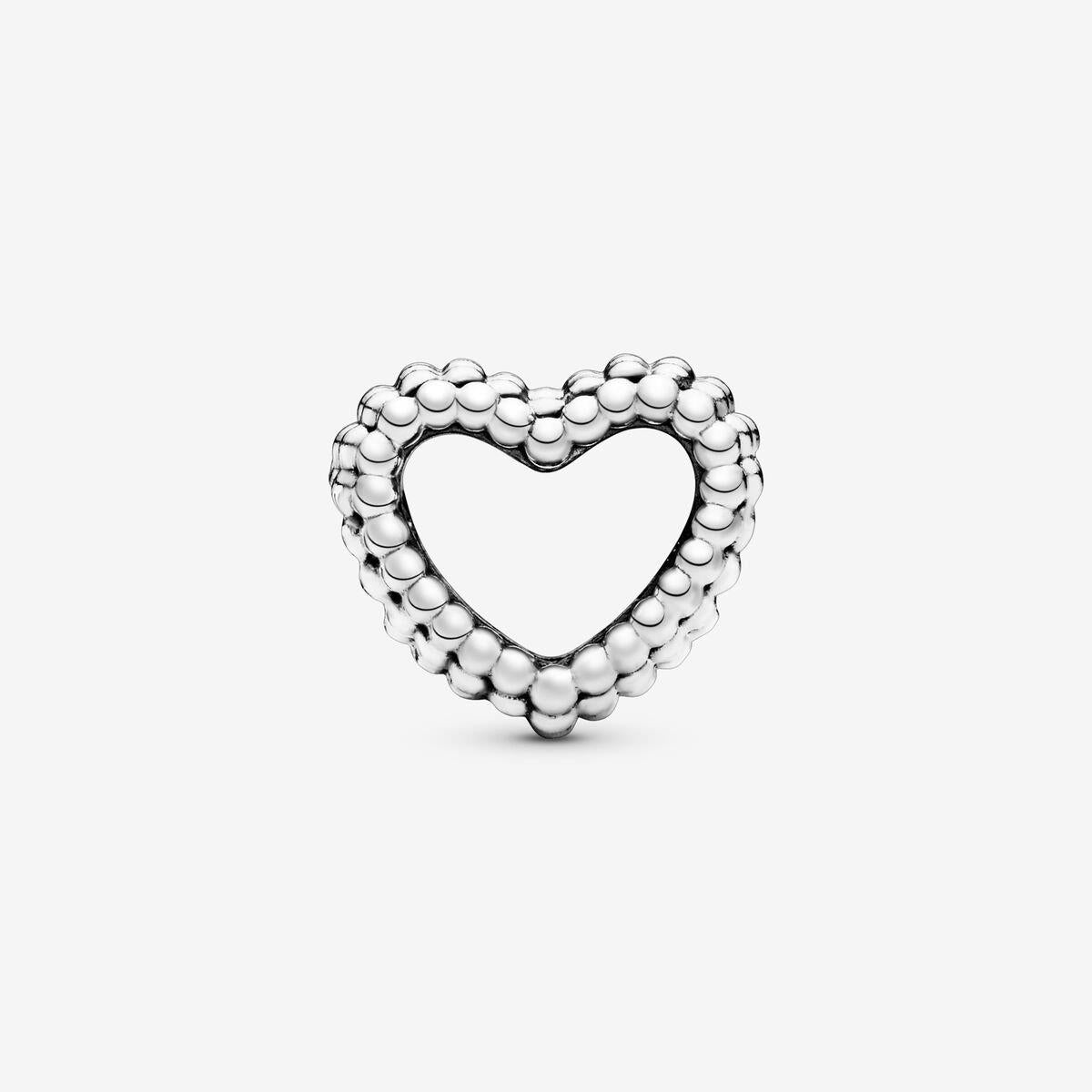 Offenes Metallperlen Herz Charm