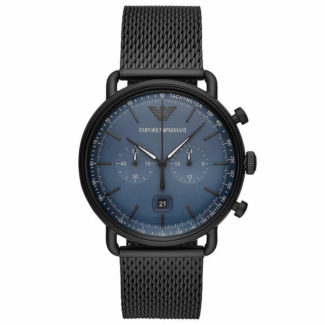 Emporio Armani AR11201 Chronograph Date Mesh Bracelet Strap Men's Watch - Watch Home™